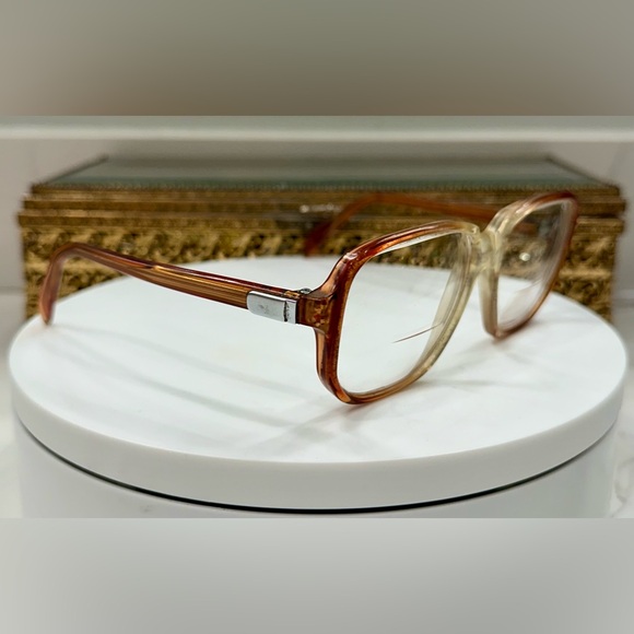 Logo Paris - Rx - Amber Ombré Oversized Vintage Eyeglass Frames - GUC, Unisex - Picture 1 of 16